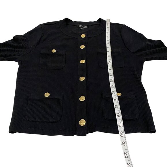 J. Crew Vintage Rib Lady Jacket Blouse Size M Black‎ - Picture 7 of 7